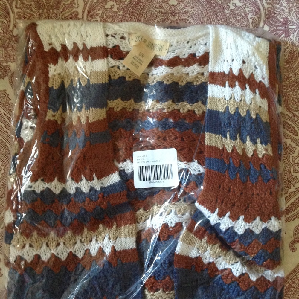 Sky and Sparrow Multi Stripe Fringe Vest - Picture 4 of 5